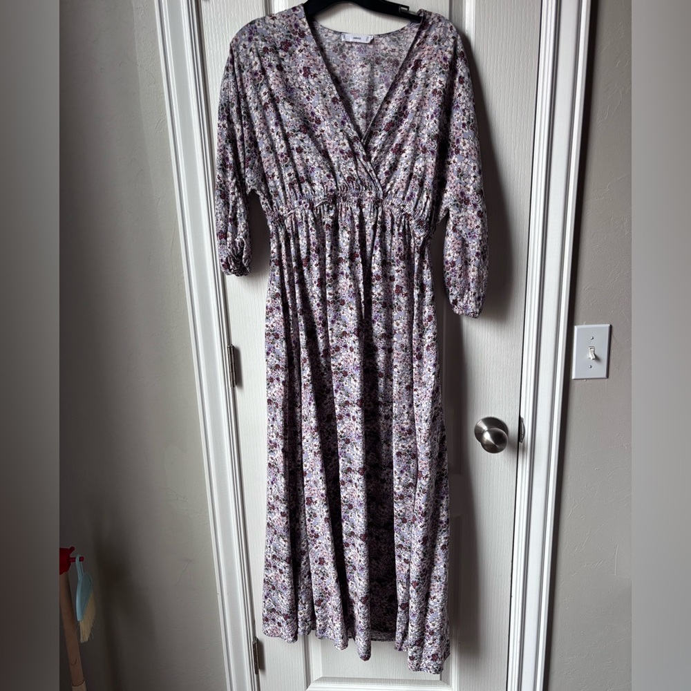 Mango Lavender Floral Maxi Dress